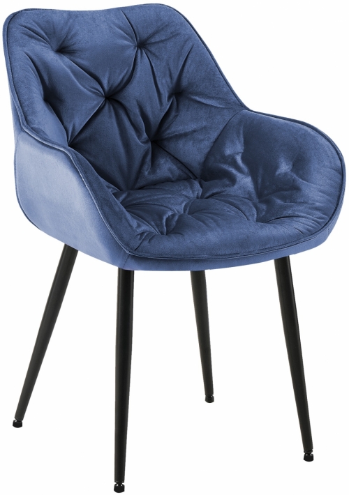 Židle Tanna - samet - Modrá