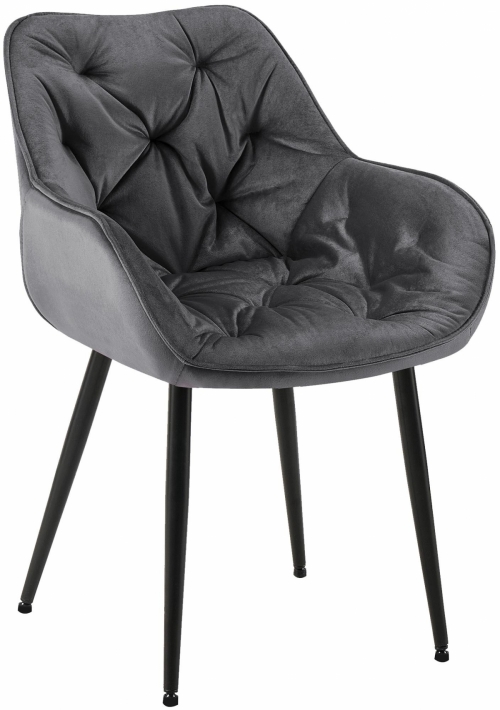Židle Tanna - samet - Tmavě šedá