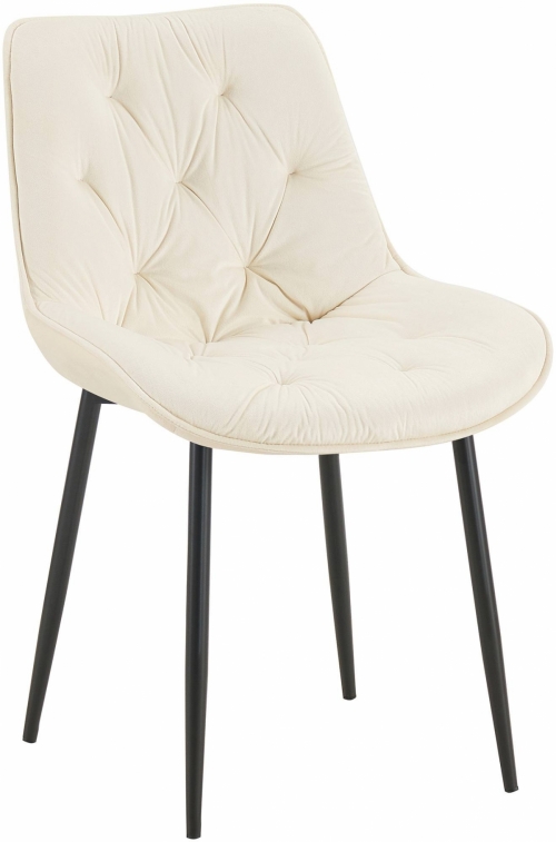 Jídelní židle Wallace - samet - Krémová