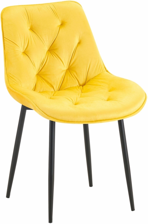 Jídelní židle Wallace - samet - Žlutá