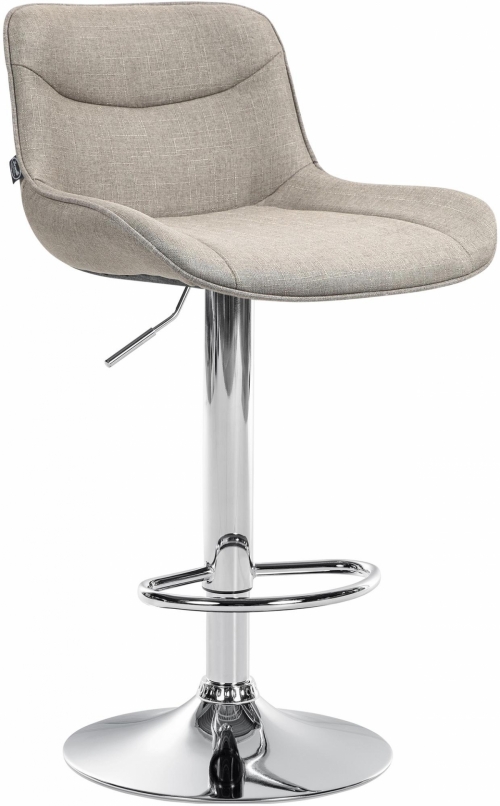 Barová židle Vonore - látka, chrom rám - Šedo hnědá (Taupe)