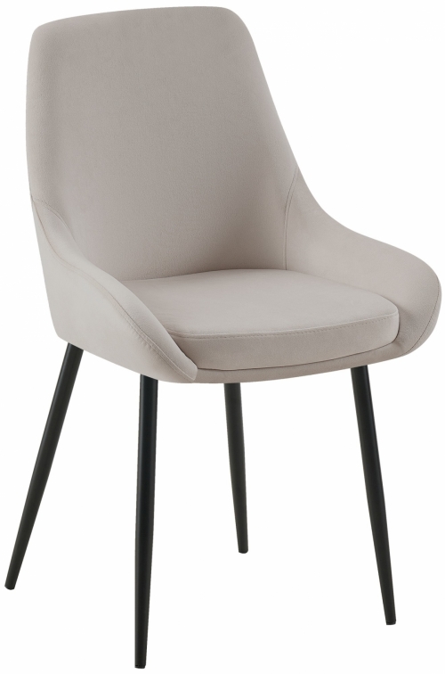 Jídelní židle Elmira - samet, černý rám - Šedá
