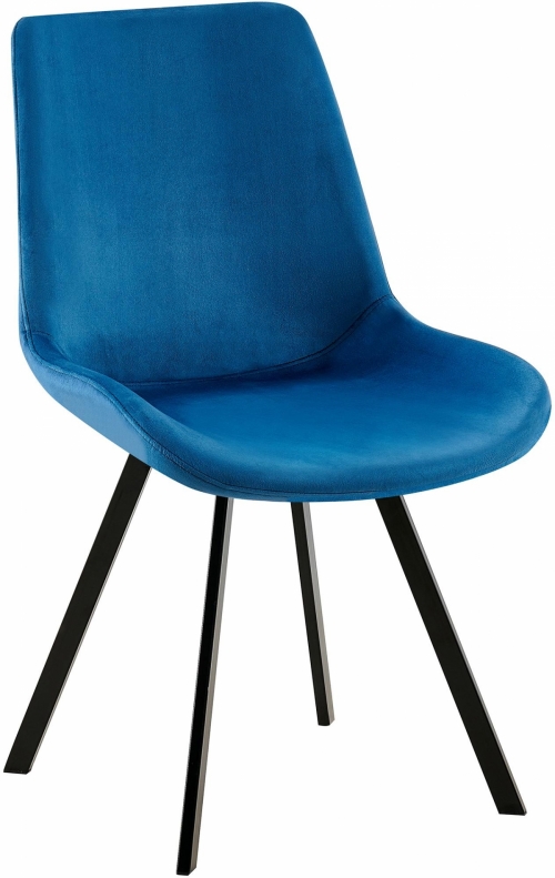 Jídelní židle Lewes - samet - Tmavě modrá