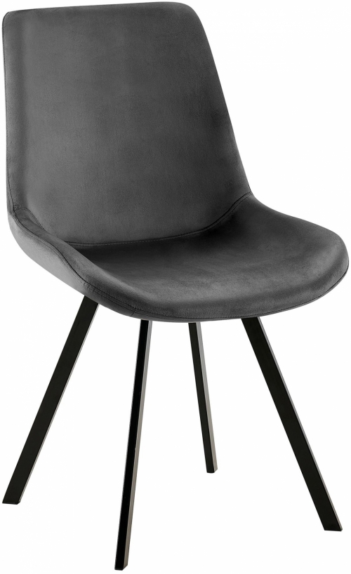Jídelní židle Lewes - samet - Tmavě šedá