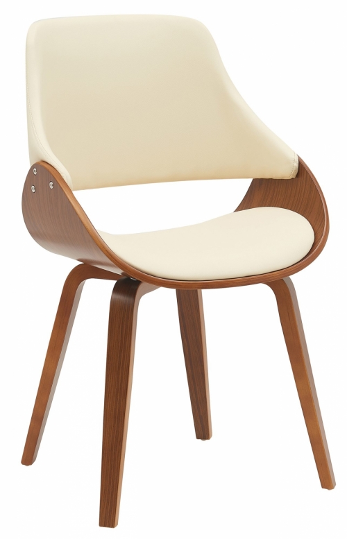 Jídelní židle Vangale - koženka - Ořech / Krémová
