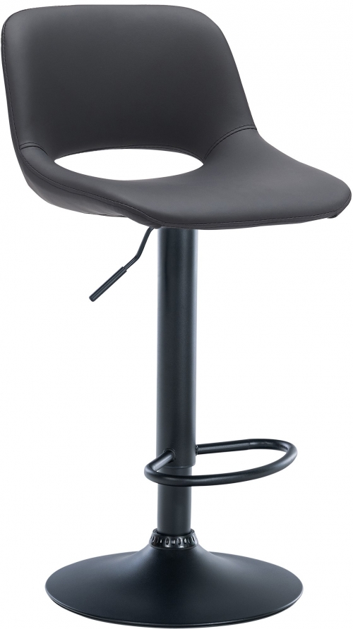 Barová židle Camden - koženka, černý rám - Černá