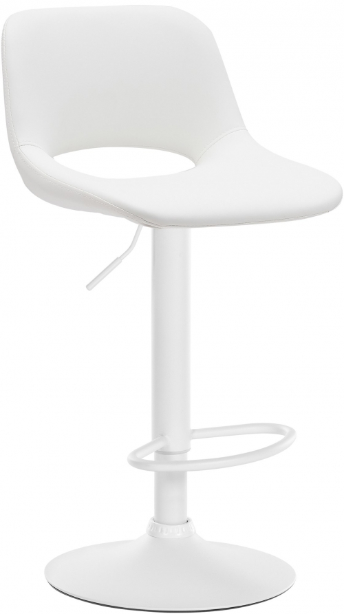 Barová židle Camden - koženka, bílý rám - Bílá