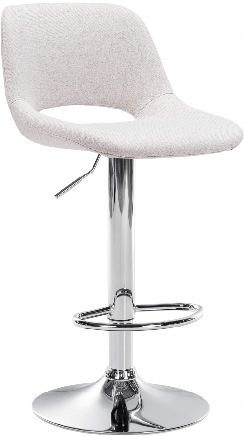 Barová židle Camden - látka, chrom rám - Krémová
