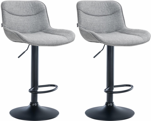 2x Barová židle Vonore - látka, černá - Šedá