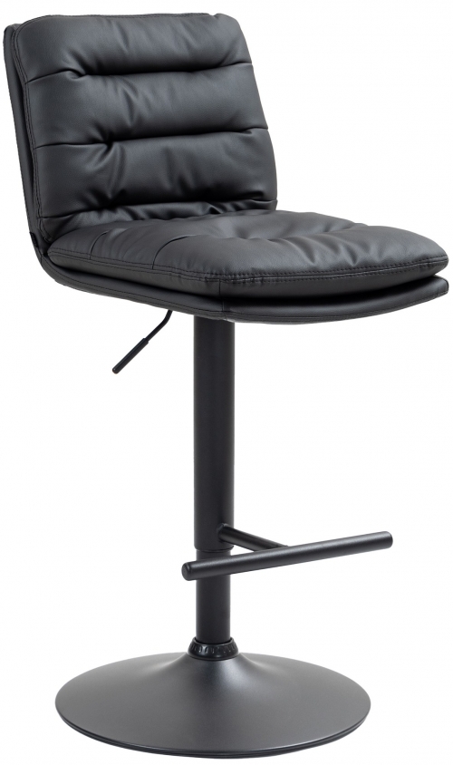 Barová židle Damar - koženka, černý rám - černá