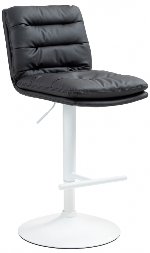 Barová židle Damar - koženka, bílý rám - černá