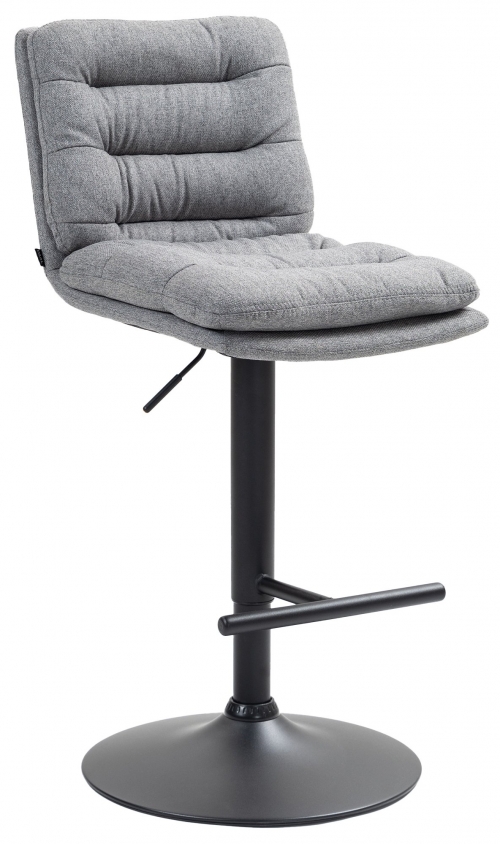 Barová židle Damar - látka černý rám - šedá