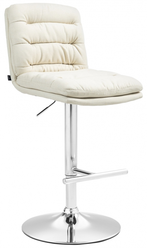 Barová židle Damar - látka, chrom rám - krémová