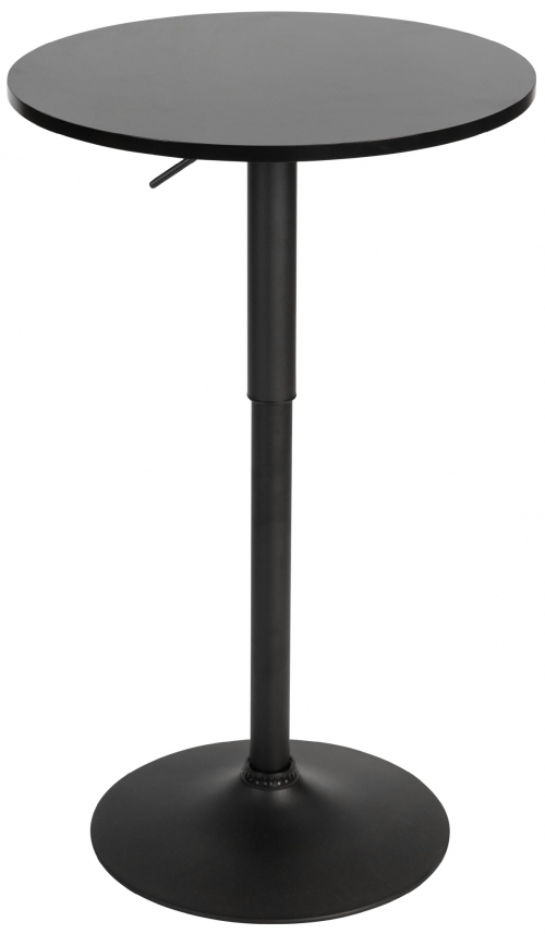 Barový stůl Lamoni  - v85-106 cm x Ø60 cm - Černá/černá