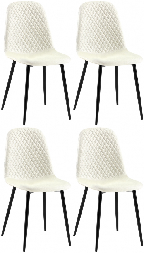 4x Židle Giverny látka - krémová