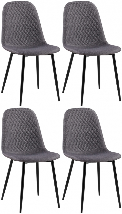 4x Židle Giverny látka - tmavě šedá