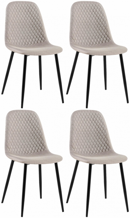 4x Židle Giverny látka - šedá