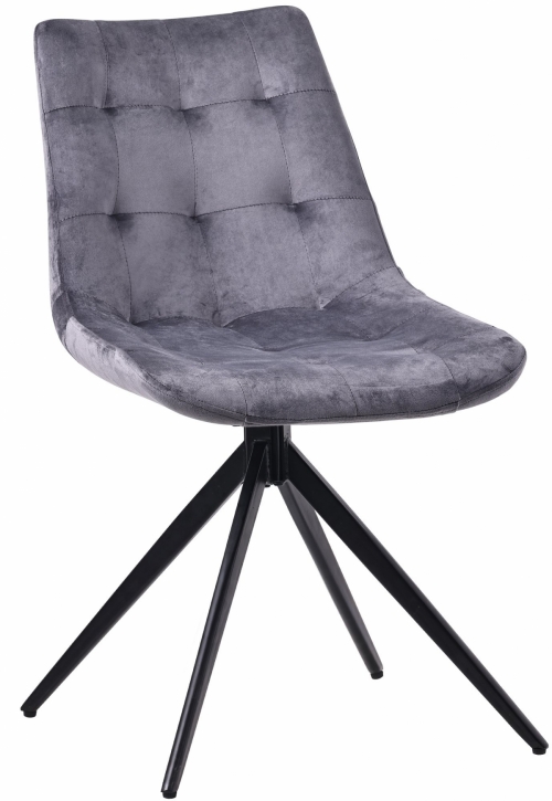 Jídelní židle Merna - samet - Tmavě šedá