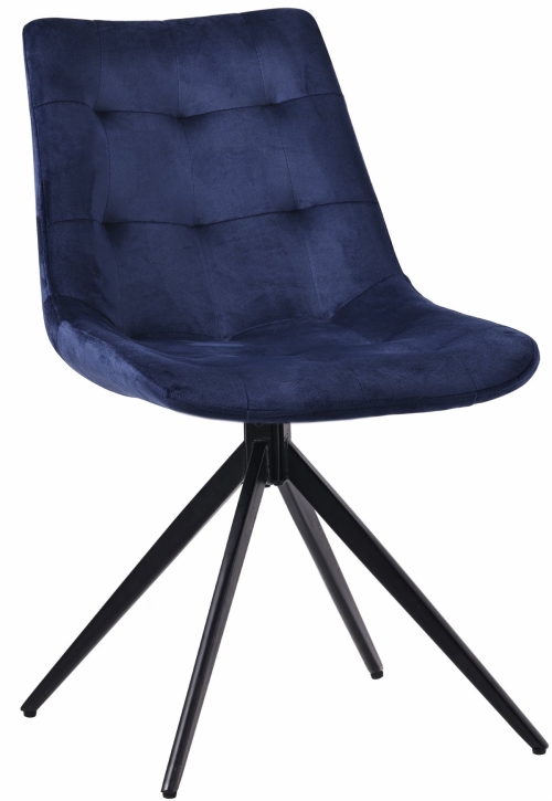 Jídelní židle Merna - samet - Tmavě modrá