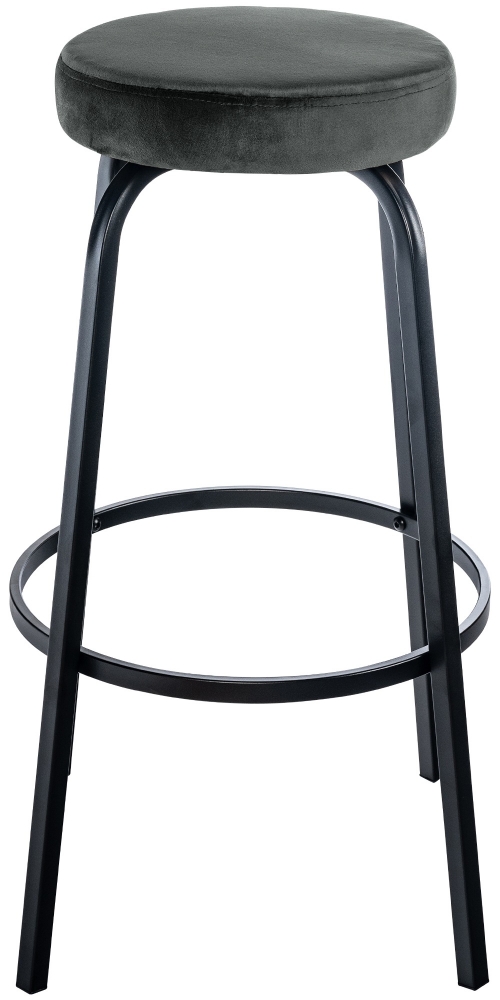 Barová židle Kamari samet - tmavě šedá