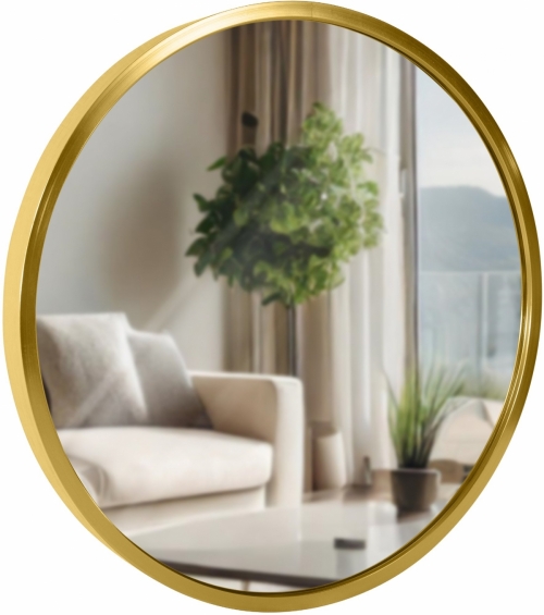 Nástěnné zrcadlo Elsie S 323817 - 30x30 cm - Zlatá lesk