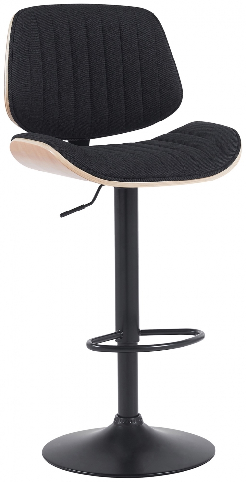 Barová židle Clawson - látka, černý rám - natura/černá