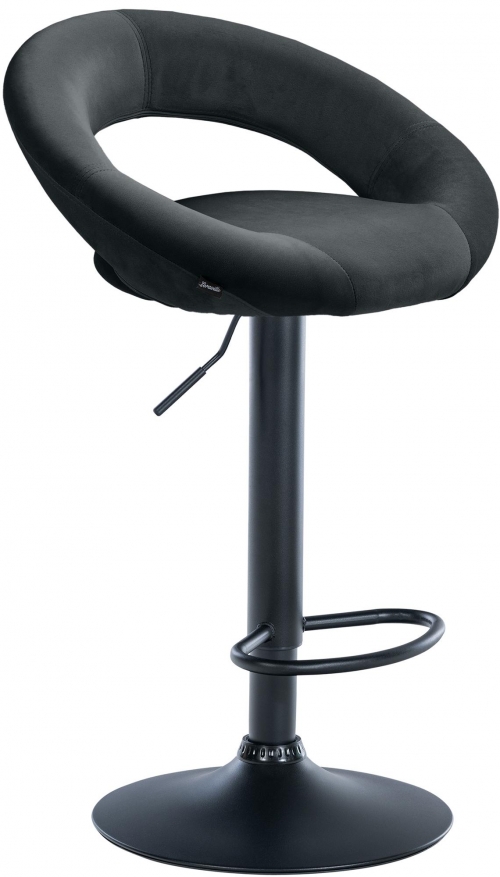 Barová židle Olinda - samet, černý rám - black