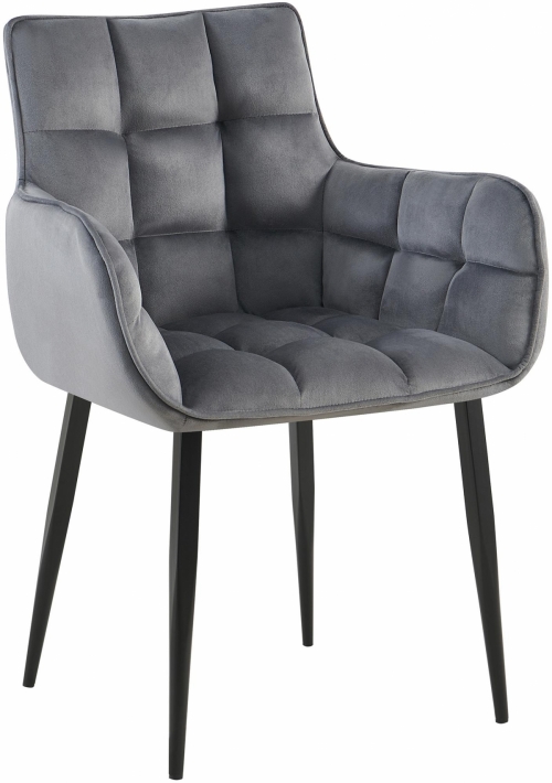 Židle Tirana samet - tmavě šedá