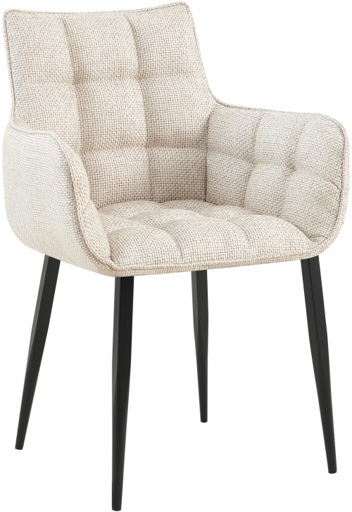 Židle Tirana látka černá - slonová kost