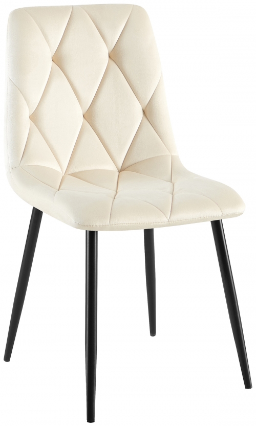 Jídelní židle Clairton samet - krémová