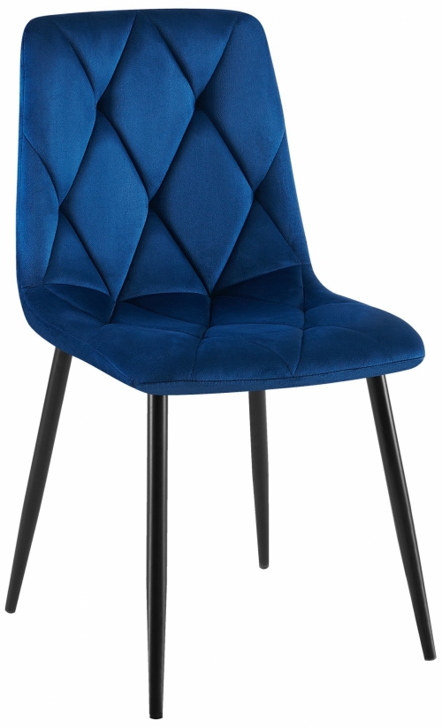 Jídelní židle Clairton samet - tmavě modrá