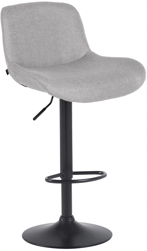 Barová židle Solon - látka, černý rám - světle šedá