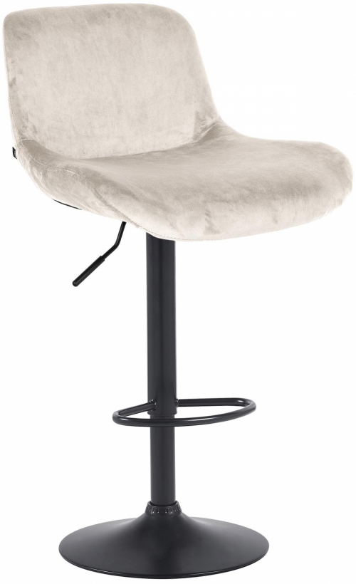 Barová židle Solon - samet, černý rám - krémová