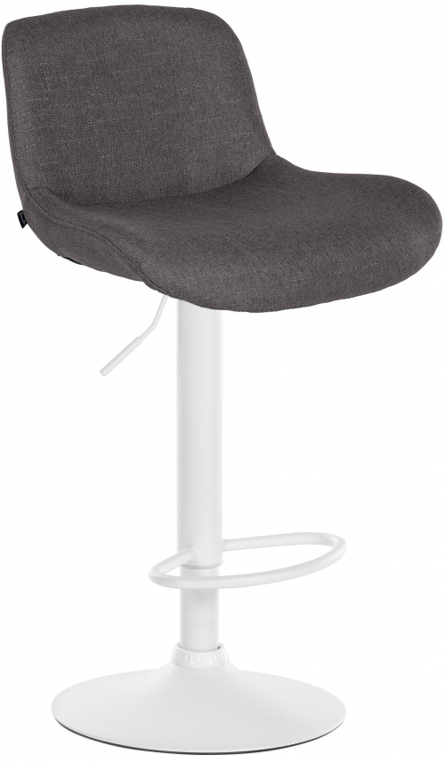 Barová židle Solon - látka, bílý rám - tmavě šedá