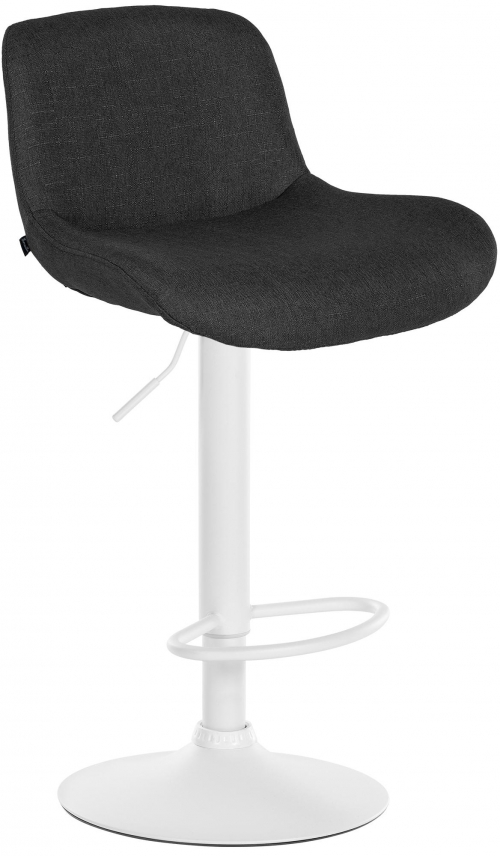 Barová židle Solon - látka, bílý rám - černá