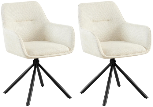 Set 2 židlí Tipton látka - krémová