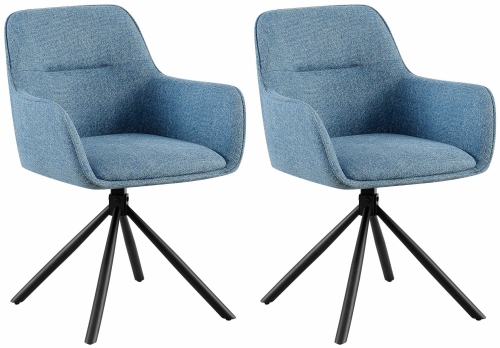 Set 2 židlí Tipton látka - modrá