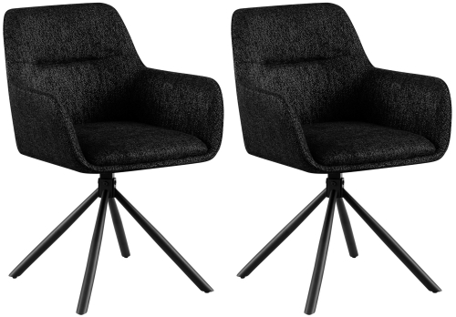 Set 2 židlí Tipton látka - černá