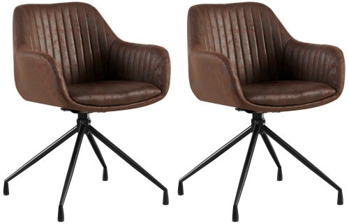 Set 2 jídelních židlí Welby Vintage - tmavě hnědá