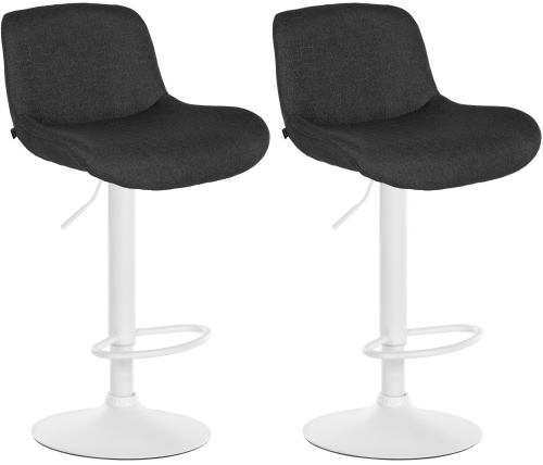2x Barová židle Solon - samet, bílý rám- černá