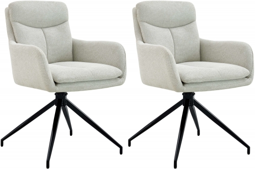 Set 2 jídelních židlí Somers - látka - krémová