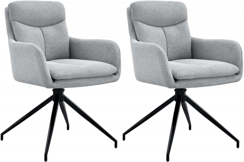 Set 2 jídelních židlí Somers - látka - světle šedá