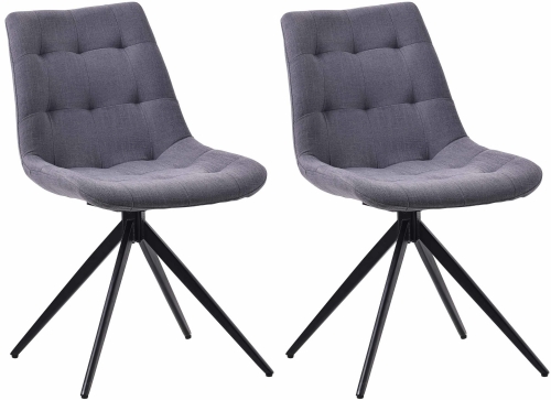 Set 2 jídelních židlí Merna - látka - tmavě šedá