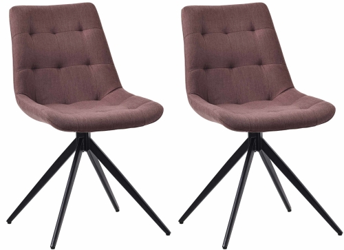 Set 2 jídelních židlí Merna - látka - hnědá