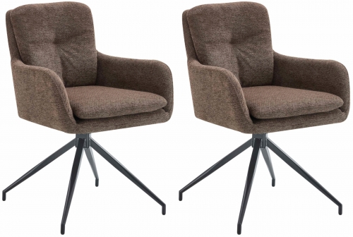 Set 2 jídelních židlí Pickett - látka - hnědá