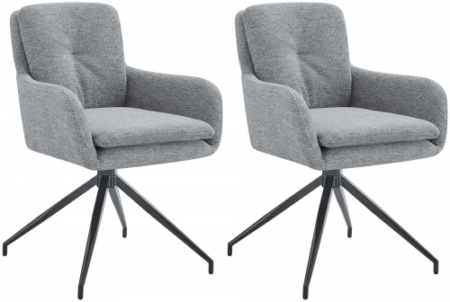 Set 2 jídelních židlí Pickett - látka - šedá