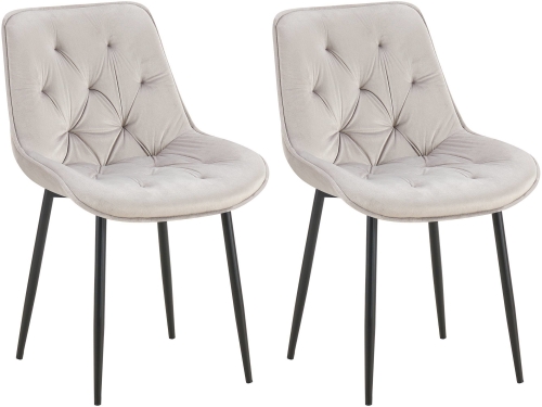 Set 2 jídelních židlí Wallace samet - šedá