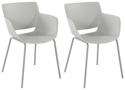 Set 2 židlí Alpena - světle šedá