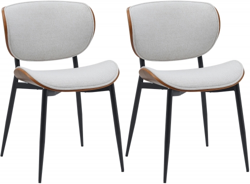 Set 2 jídelních židlí Enid - látka - ořech/krém