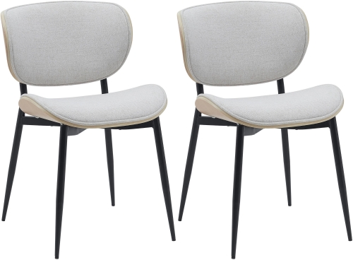 Set 2 jídelních židlí Enid - látka - natura/krémová